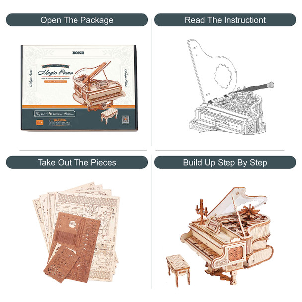 Rokr 3D Wooden Puzzles For Adults 223Pcs Piano Model Kit 1:20 Scale Building Puzzles Wooden Music Box Unique For Men Women Hobbies For Birthday Christmas Rokr 3D Wooden Puzzles For Adults 223Pcs Piano Model Kit 1:20 Scale Building Puzzles Wooden Music Box Unique For Men Women Hobbies For Birthday Christmas