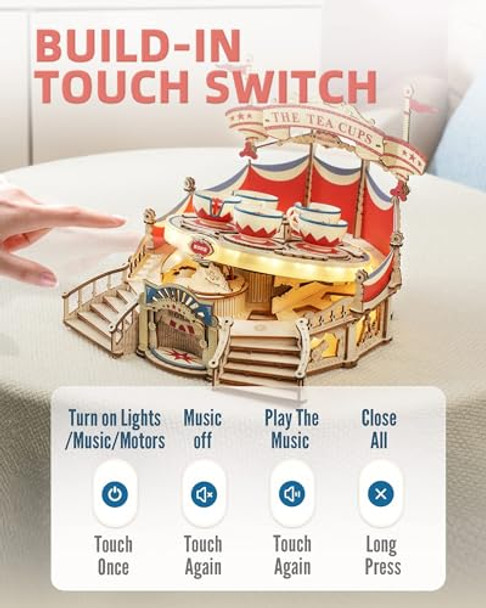 Rokr 3D Wooden Puzzles For Adults-Led Wooden Music Box Kits-Wood Model Kits To Build-3D Puzzles For Kids And Adults-Christmas Stem Toy S Rokr 3D Wooden Puzzles For Adults-Led Wooden Music Box Kits-Wood Model Kits To Build-3D Puzzles For Kids And Adults-Christmas Stem Toy S