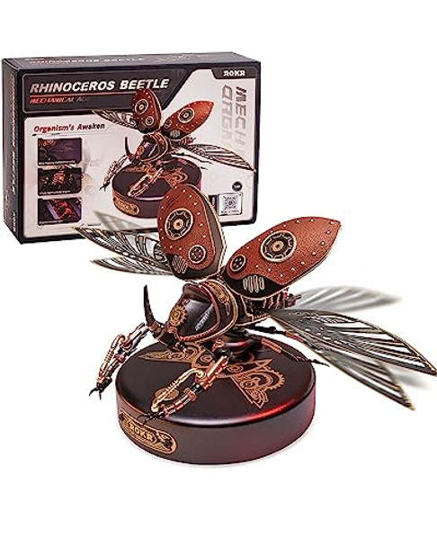 Rokr 3D Puzzles For Adults Electric Insect Metal Model Building Kit Desk Toys Hobby Kit For Adults For Teens (Rhinoceros Beetle) Rokr 3D Puzzles For Adults Electric Insect Metal Model Building Kit Desk Toys Hobby Kit For Adults For Teens (Rhinoceros Beetle)
