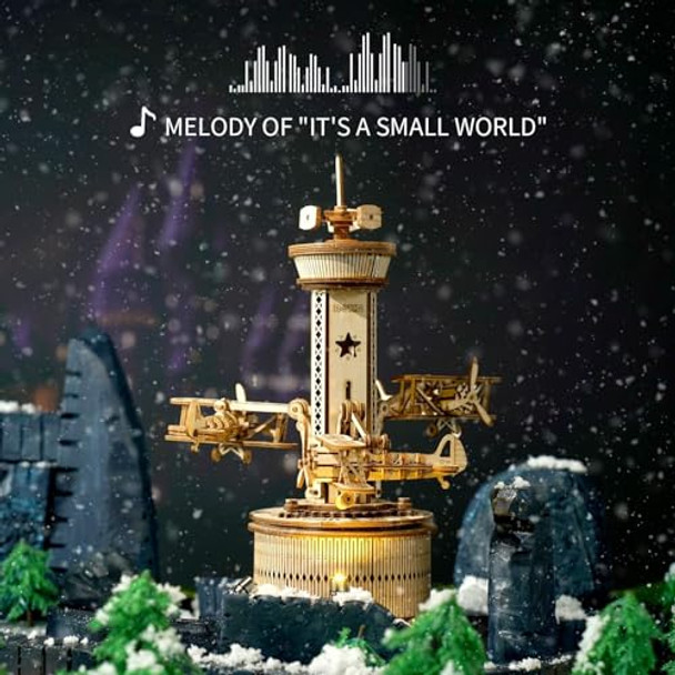 Rokr 3D Wooden Puzzle Mechanical Music Box,Diy Aircraft Model Kits To Build,Best Toy For Kids/Teens/Adults On Birthday,Decoration For Room