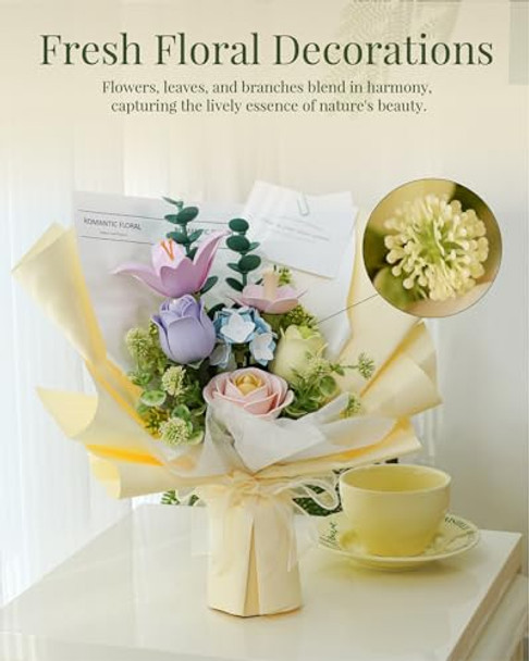 Rokr 3D Puzzles For Adults,Bouquet Flower Building Set,Diy Flower Kit,Ideal For Home Décor