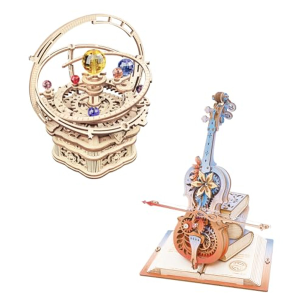 Rokr 3D Puzzles For Adults, Wooden Music Boxes-Cello+Music Box-Starry Night Rokr 3D Puzzles For Adults, Wooden Music Boxes-Cello+Music Box-Starry Night