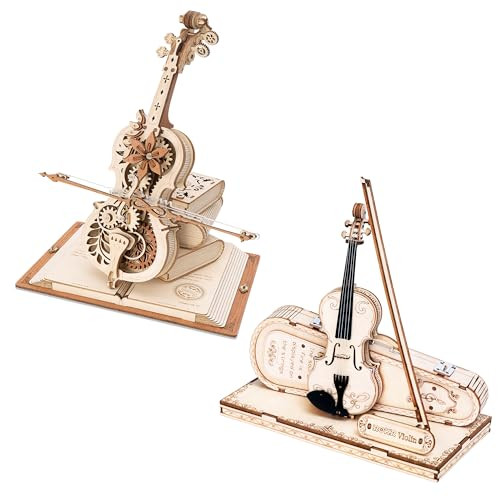 Rokr 3D Puzzles For Adults 1:5 Scale Cello Model Music Box Amk63+Musical Instrument Model Tg604K