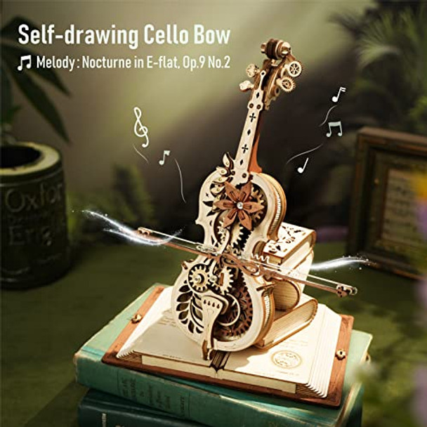 Rokr 3D Wooden Puzzles For Adults Music Box Bundle - Cello & Orrey, Unique Hobby For Boys Girls Family Rokr 3D Wooden Puzzles For Adults Music Box Bundle - Cello & Orrey, Unique Hobby For Boys Girls Family