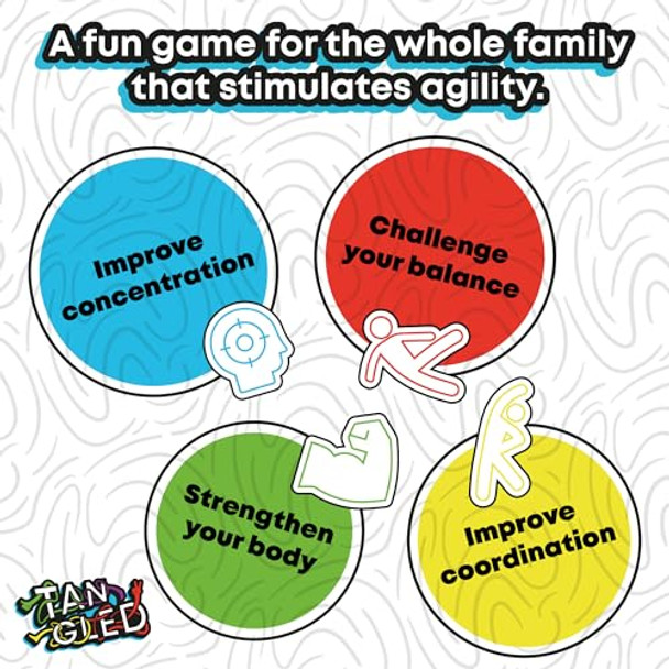 Ronda Tangled Game Family And Friends Board Game Exciting And Fun Twister Style Game, Includes Spinner And Large Play Mat Perfect For Ages 15 And Up