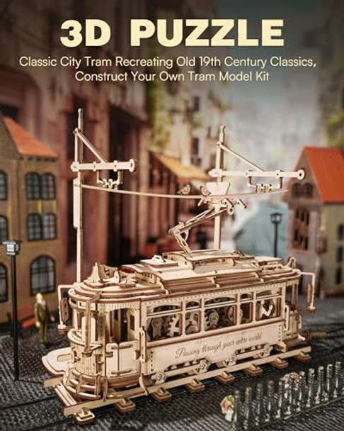 Rowood 3D Puzzles For Adults,Car Model Kit, 3D Wooden Puzzle Mechanical Tram Model,Wood Building Kit, Assembly Time 5H,Unique S For Teens&Adults Rowood 3D Puzzles For Adults,Car Model Kit, 3D Wooden Puzzle Mechanical Tram Model,Wood Building Kit, Assembly Time 5H,Unique S For Teens&Adults