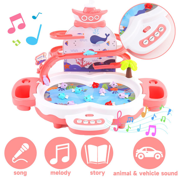 Siairo Magnetic Baby Fishing Toy Set, 3 In 1 Fishing Game For Toddlers & Kids With Slideway & Music Story, 10 Fish, 3 Dolphins, 2 Toy Fishing Poles, Learning Educational Toys Sound Effect Toy (Green) Siairo Magnetic Baby Fishing Toy Set, 3 In 1 Fishing Game For Toddlers & Kids With Slideway & Music Story, 10 Fish, 3 Dolphins, 2 Toy Fishing Poles, Learning Educational Toys Sound Effect Toy (Green)