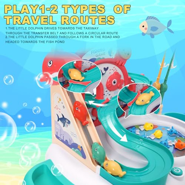 Siairo Baby Fishing Toy Set, 3 In 1 Magnetic Fishing Game For Toddlers & Kids With Slideway & Music Story, 10 Fish, 3 Dolphins, 2 Toy Fishing Poles, Learning Educational Toys Sound Effect Toy Siairo Baby Fishing Toy Set, 3 In 1 Magnetic Fishing Game For Toddlers & Kids With Slideway & Music Story, 10 Fish, 3 Dolphins, 2 Toy Fishing Poles, Learning Educational Toys Sound Effect Toy
