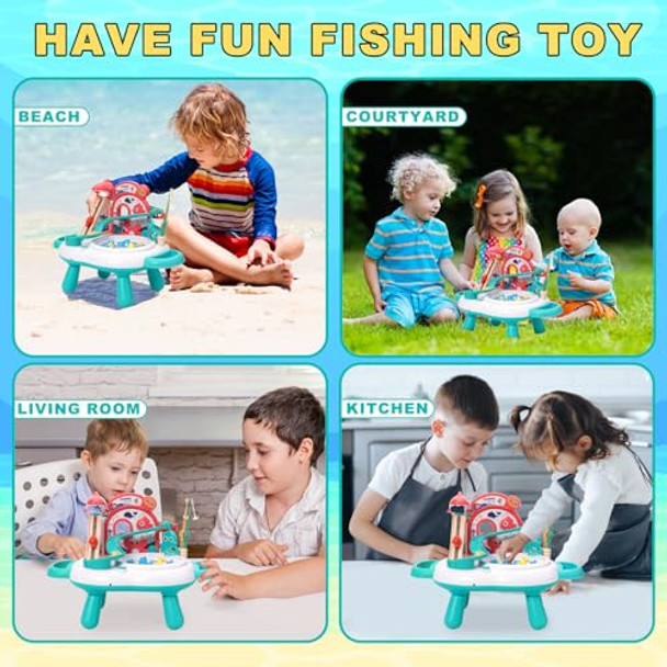 Siairo Baby Fishing Toy Set, 3 In 1 Magnetic Fishing Game For Toddlers & Kids With Slideway & Music Story, 10 Fish, 3 Dolphins, 2 Toy Fishing Poles, Learning Educational Toys Sound Effect Toy Siairo Baby Fishing Toy Set, 3 In 1 Magnetic Fishing Game For Toddlers & Kids With Slideway & Music Story, 10 Fish, 3 Dolphins, 2 Toy Fishing Poles, Learning Educational Toys Sound Effect Toy