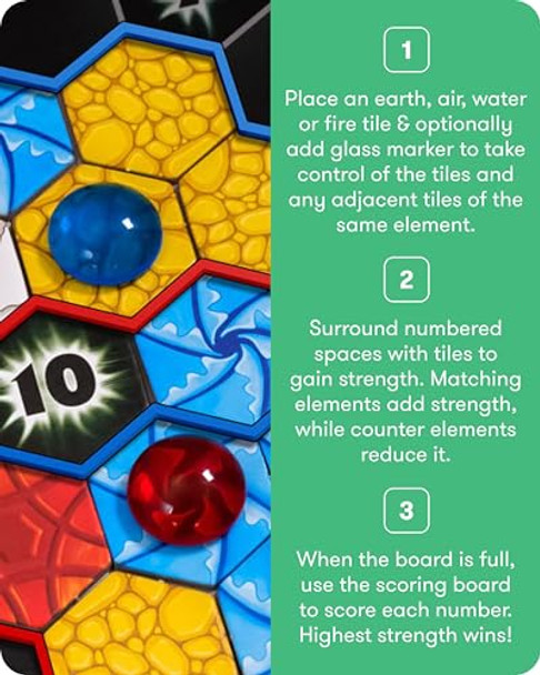 Simplyfun Simply Fun Matter Board Game – Area Control Strategy Game For Teens And Adults Ages 10+ – Includes Game Board, 92 Element Tiles, 56 Elementals, 14 Matter Tiles, 4 Player Screens, 2 Bags – 2-4 Players Simplyfun Simply Fun Matter Board Game – Area Control Strategy Game For Teens And Adults Ages 10+ – Includes Game Board, 92 Element Tiles, 56 Elementals, 14 Matter Tiles, 4 Player Screens, 2 Bags – 2-4 Players