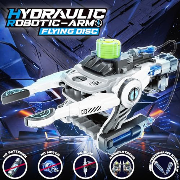 Smiesskiddo Hydraulic Robotic Arm - 106 Pcs Dual-Mode Stem Toy For Kids 8-12, Build & Launch Flying Disc No Batteries, Safe Engineering Science Kit, Model Kits For Boys & Girls 9 10 11 Smiesskiddo Hydraulic Robotic Arm - 106 Pcs Dual-Mode Stem Toy For Kids 8-12, Build & Launch Flying Disc No Batteries, Safe Engineering Science Kit, Model Kits For Boys & Girls 9 10 11