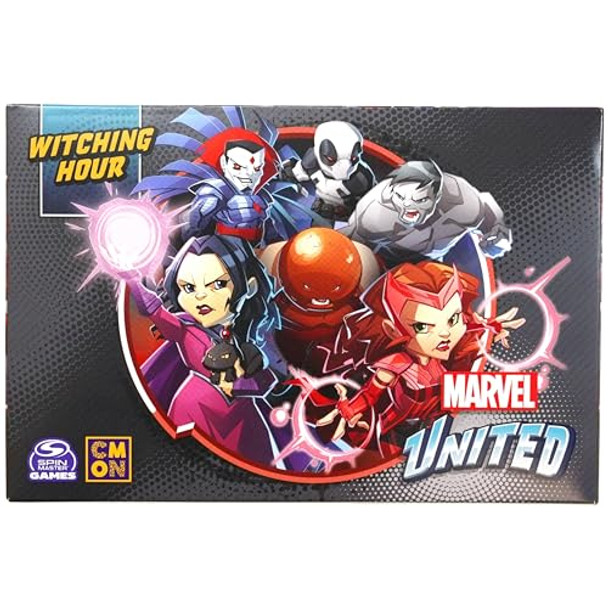 Spin Master Games, Marvel United: Witching Hour Expansion Pack With Scarlet Witch & Agatha Harkness Miniatures, Limited Edition Trade Show Exclusive, Board Games For Adults, 1-5 Players, Ages 14 & Up