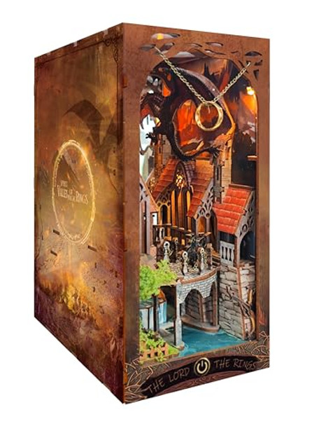 Strucwood Book Nook Kit With Led Light - 3D Wooden Puzzles Book Nook For Book Shelf Decor - Diy Dollhouse Kit - Book Nook Decor With Dust Cover - Magic Book Nook -The Lord The Ring Sq-05 Strucwood Book Nook Kit With Led Light - 3D Wooden Puzzles Book Nook For Book Shelf Decor - Diy Dollhouse Kit - Book Nook Decor With Dust Cover - Magic Book Nook -The Lord The Ring Sq-05
