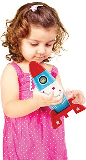 Svan Wooden Stacker Toy Space Rocket - 6 Magnetic Stacking Pieces - Magnet Building Set With Surprise Astronaut Inside, Fun Hands On Game For Kids, All Natural Wood Set, Childrens Interactive Play Svan Wooden Stacker Toy Space Rocket - 6 Magnetic Stacking Pieces - Magnet Building Set With Surprise Astronaut Inside, Fun Hands On Game For Kids, All Natural Wood Set, Childrens Interactive Play