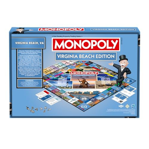 Top Trumps Monopoly Board Game – Virginia Beach, Va Edition: 2-6 Players Family Board Games For Kids And Adults, Board Games For Kids 8 And Up, Great For Game Night