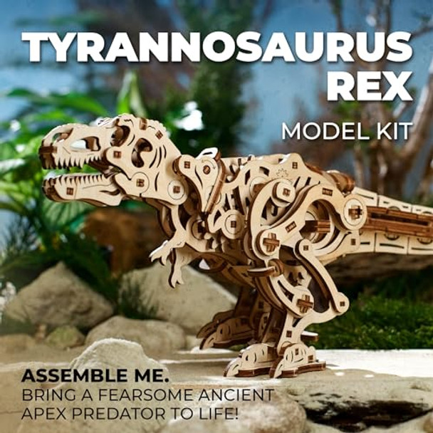Ugears Wooden 3D Puzzles For Adults - Tyrannosaurus Rex Dinosaur Model Kit Craft Kits For Adults Women And Men - 3D Wooden Dinosaur Automaton Models For Adults To Build Wood Puzzles Adult - 249 Pcs Ugears Wooden 3D Puzzles For Adults - Tyrannosaurus Rex Dinosaur Model Kit Craft Kits For Adults Women And Men - 3D Wooden Dinosaur Automaton Models For Adults To Build Wood Puzzles Adult - 249 Pcs