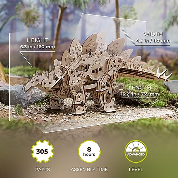 Ugears Wooden 3D Puzzles For Adults - Stegosaurus Models Dinosaur Building Kit Adult Craft Kits - Mechanical Dinosaur Puzzle Model Kit For Assembly - Diy Kits For Adults Dinosaur S - 305 Pcs Ugears Wooden 3D Puzzles For Adults - Stegosaurus Models Dinosaur Building Kit Adult Craft Kits - Mechanical Dinosaur Puzzle Model Kit For Assembly - Diy Kits For Adults Dinosaur S - 305 Pcs