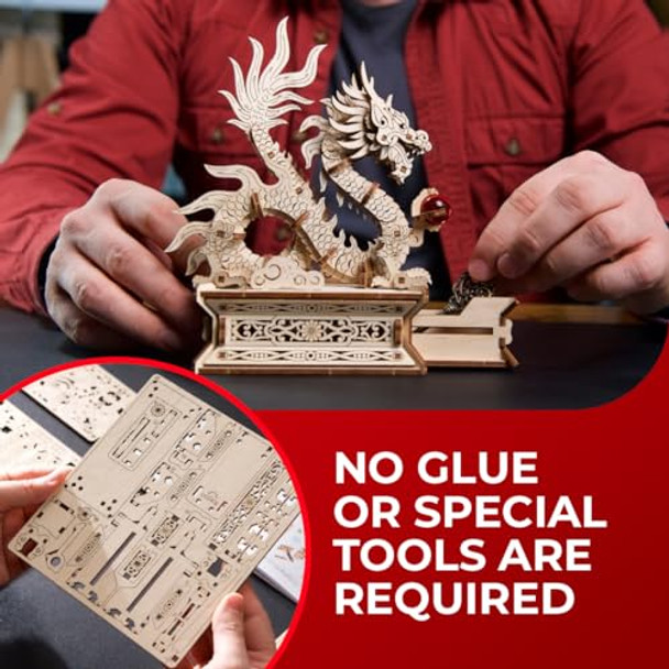 Ugears Wood Dragon Puzzle 3D - Model Building Kits For Adults - Chinese 3D Dragon Wooden Puzzle Hobbies For Men - Wooden Models For Adults To Build Ugears Wood Dragon Puzzle 3D - Model Building Kits For Adults - Chinese 3D Dragon Wooden Puzzle Hobbies For Men - Wooden Models For Adults To Build