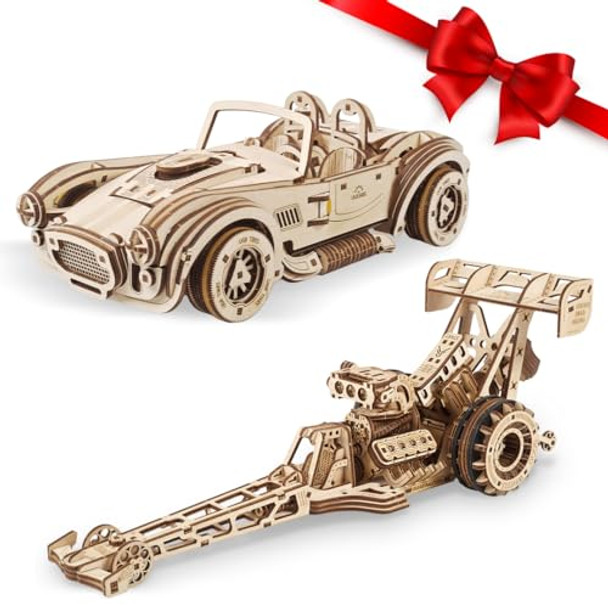 Ugears Bundles 3D Puzzles - Dragster And Drift Cobra Racing Car,3D Puzzle Wooden 3-D Puzzles For Adults Model Kit Diy Mechanical Puzzles Ugears Bundles 3D Puzzles - Dragster And Drift Cobra Racing Car,3D Puzzle Wooden 3-D Puzzles For Adults Model Kit Diy Mechanical Puzzles