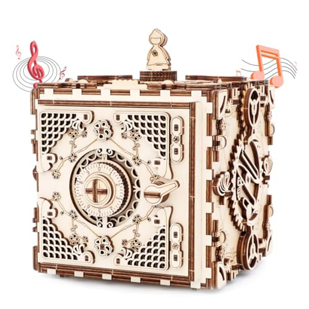 Uguter 3D Wooden Puzzle Safe Kit Diy Mechanical Treasure Box Brain Teaser Piggy Bank Musical Money Box Home Decoration Stunning S For Adults And Teens (Cherry Blossom Safe) Uguter 3D Wooden Puzzle Safe Kit Diy Mechanical Treasure Box Brain Teaser Piggy Bank Musical Money Box Home Decoration Stunning S For Adults And Teens (Cherry Blossom Safe)