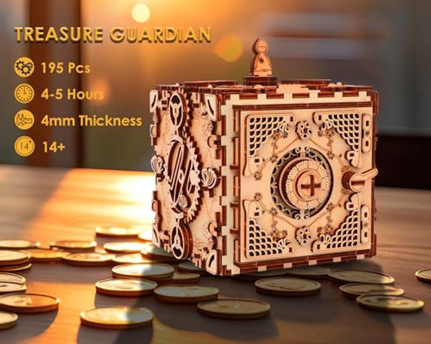 Uguter 3D Wooden Puzzle Safe Kit Diy Mechanical Treasure Box Brain Teaser Piggy Bank Musical Money Box Home Decoration Stunning S For Adults And Teens (Cherry Blossom Safe) Uguter 3D Wooden Puzzle Safe Kit Diy Mechanical Treasure Box Brain Teaser Piggy Bank Musical Money Box Home Decoration Stunning S For Adults And Teens (Cherry Blossom Safe)