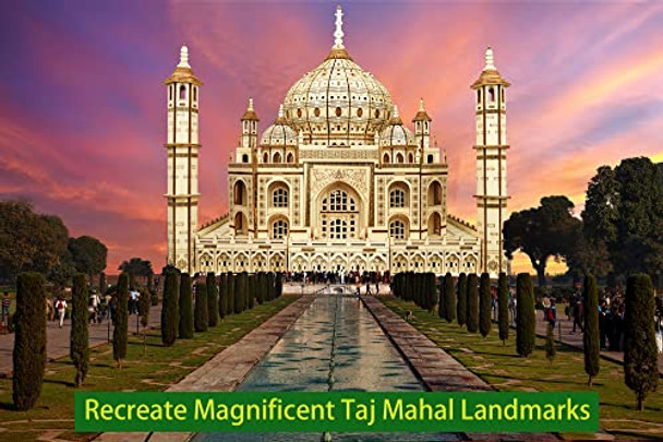 Uguter 3D Wooden Puzzle Architecture Building Taj Mahal Model Craft Stem Kit Led Light Diy Home Decoration Mother'S Day Birthday For Adults & Kids (Taj Mahal) Uguter 3D Wooden Puzzle Architecture Building Taj Mahal Model Craft Stem Kit Led Light Diy Home Decoration Mother'S Day Birthday For Adults & Kids (Taj Mahal)