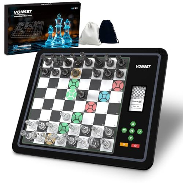 Vonset Electronic Chess Games With Piece Position Display L6 Computer Chess Set, Computer Chess Board With Led Light Electronic Chess Set For Beginners And Chess Lovers Chess Set Board Game Vonset Electronic Chess Games With Piece Position Display L6 Computer Chess Set, Computer Chess Board With Led Light Electronic Chess Set For Beginners And Chess Lovers Chess Set Board Game