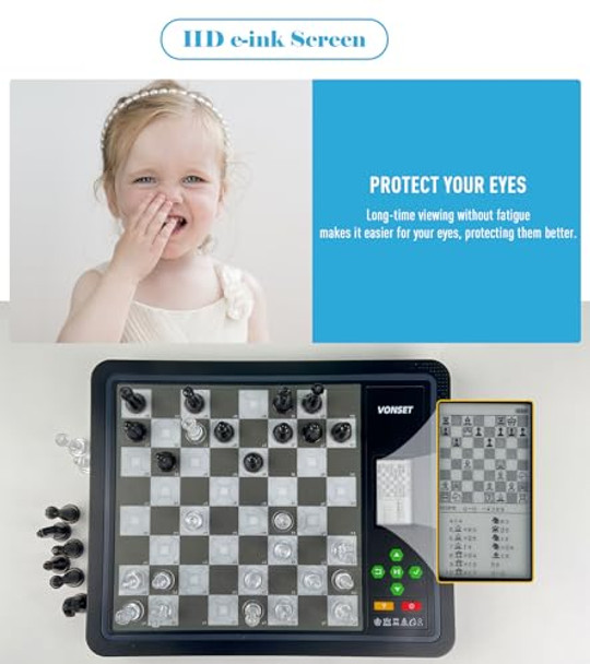 Vonset Electronic Chess Games With Piece Position Display L6 Computer Chess Set, Computer Chess Board With Led Light Electronic Chess Set For Beginners And Chess Lovers Chess Set Board Game Vonset Electronic Chess Games With Piece Position Display L6 Computer Chess Set, Computer Chess Board With Led Light Electronic Chess Set For Beginners And Chess Lovers Chess Set Board Game