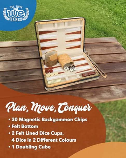We Games Magnetic Map Style Backgammon Board And Carrying Strap - Board Games For Adults, Travel Games, Travel Backgammon Sets For Adults We Games Magnetic Map Style Backgammon Board And Carrying Strap - Board Games For Adults, Travel Games, Travel Backgammon Sets For Adults