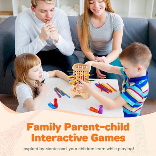 Whimsiplay Montessori Wooden Board Game, Educational Toys For 3 4 5 6 Year Old, Board Games For Kids With Colorful Sticks, Math Game Fine Motor Skills Toys, Family Travel Games For Kids And Adults S For 3+ Whimsiplay Montessori Wooden Board Game, Educational Toys For 3 4 5 6 Year Old, Board Games For Kids With Colorful Sticks, Math Game Fine Motor Skills Toys, Family Travel Games For Kids And Adults S For 3+