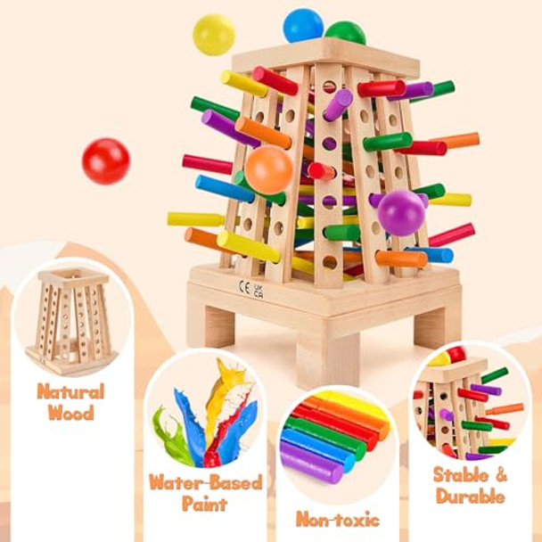 Whimsiplay Montessori Board Game For Kids 4-6, Pyramid Wooden Sticks Dice Game, Math Educational, Fine Motor Skills Toy For 3+ Year Olds Girls Boys, Classic Table Game For Family Night Whimsiplay Montessori Board Game For Kids 4-6, Pyramid Wooden Sticks Dice Game, Math Educational, Fine Motor Skills Toy For 3+ Year Olds Girls Boys, Classic Table Game For Family Night