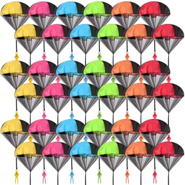 Wizzosivoor 36Pcs Parachute Toy, No Tangle Throwing Men, Hand Throw Army Man, 6 Colors - Party S, No Battery Or Assembly Required Wizzosivoor 36Pcs Parachute Toy, No Tangle Throwing Men, Hand Throw Army Man, 6 Colors - Party S, No Battery Or Assembly Required