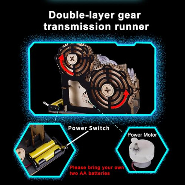 Wodgod Marble Run Set，3D Wooden Puzzles，Mechanical Wooden Marble Run Model For Adults Kit，Fun Diy Model Kit Crafts For Adults，Marble Game For Hobby Enthusasts