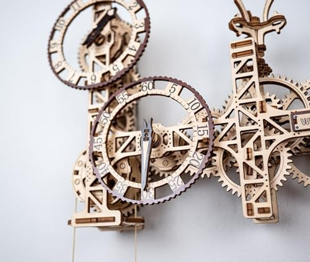 Wooden.City Steampunk Wall Clock Kit – 3D Wooden Puzzle For Adults, Mechanical Diy Clock Model, Working Wall Art (257 Pieces) Made In Eu