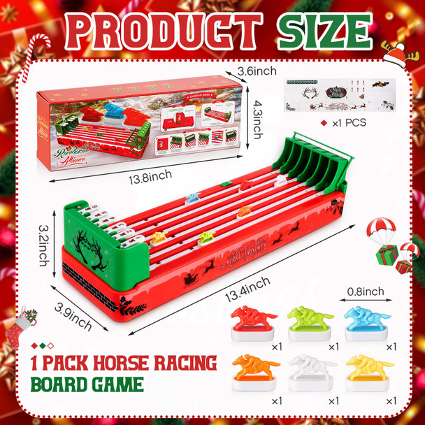 Wovnet 2 Set Horse Racing Game Electronic Horse Race Board Game With 6-Horse Portable Christmas Tabletop Toys For Party Family Adults Entertainment, Favor