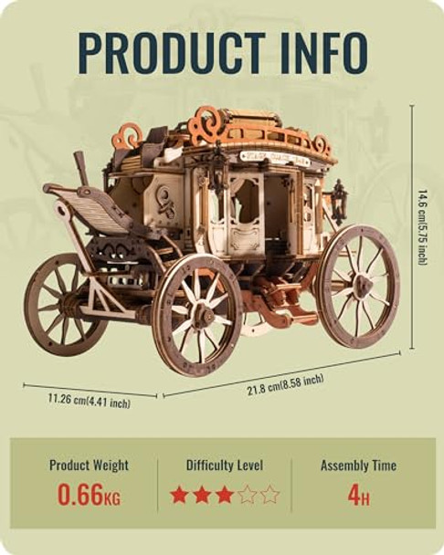 Wowood 3D Wooden Puzzles For Adults, 3D Puzzle Music Box, Model Car Stem Kits, Models For Adults To Build, Valentines Day/Birthday S, Hobby For Teen Adults(Stagecoach) Wowood 3D Wooden Puzzles For Adults, 3D Puzzle Music Box, Model Car Stem Kits, Models For Adults To Build, Valentines Day/Birthday S, Hobby For Teen Adults(Stagecoach)