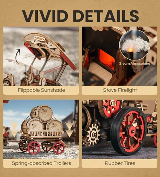 Wowood 3D Wooden Puzzles For Adults, Steam Locomotive Model Cars Kits For Adults, 3D Wood Puzzle Adult, Valentines Day Model Building Kits, Train/Hobbies/Crafts For Adults Kids Wowood 3D Wooden Puzzles For Adults, Steam Locomotive Model Cars Kits For Adults, 3D Wood Puzzle Adult, Valentines Day Model Building Kits, Train/Hobbies/Crafts For Adults Kids