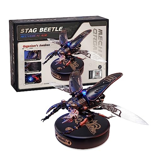 Wowood 3D Metal Puzzles For Adults, Diy Model Kits For Adults And Teens To Build, 115 Pieces Mechanical Puzzle Stag Beetle, Stem Toy For Kids, For Adults/Boys/Girls（Stag Beetle）