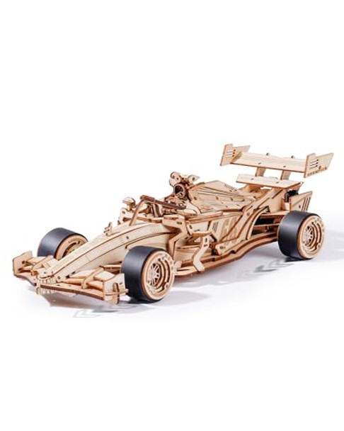 Wowood 3D Wooden Puzzle For Adults, 3D Wooden Racing Car, Model Car Kits For Teen To Build, Unique For Kids On Birthday/Christmas Day（Lk505）