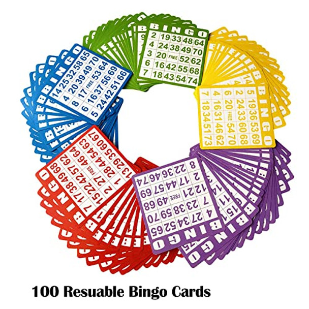Yuanhe Deluxe Bingo Game Set - Includes 8" Metal Rotar Cage With Big Storage Bag,1000 Colorful Chips,100 Bingo Cards,75 Colored Balls And Masterboard, Great For Large Groups