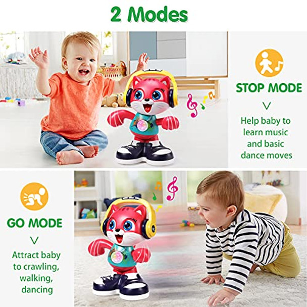 Yunaking Baby Toys 12-18 Months Dancing Cat Toys For 1 Year Old Boys Girls With Music & Recording Kids Interactive Early Learning Educational Toddler Toys For 1 2 3 Year Old Boys Girls Birthday Xmas