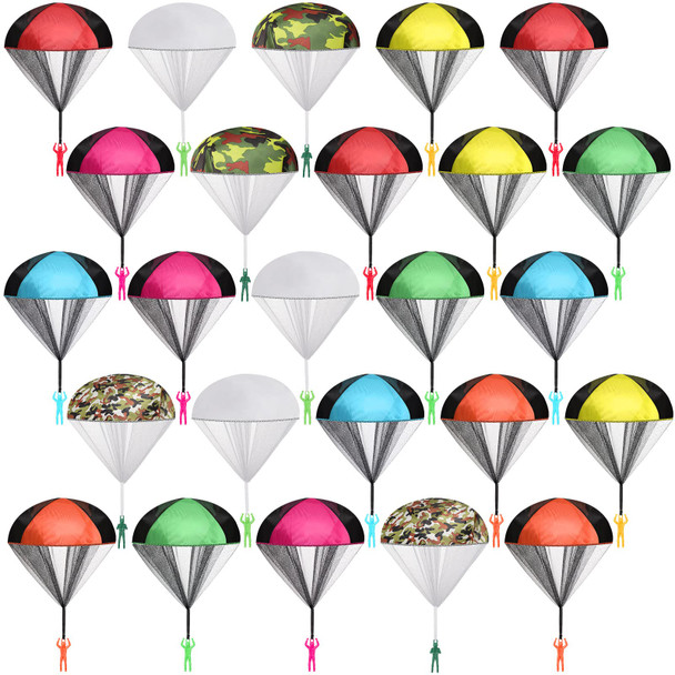 Yunsailing 25 Pcs Parachute Toys, Mini Army Men Parachute Toys For Kids, Flying Throwing S Bulk For Easter Christmas Kids School Outdoor, No Battery Nor Assembly Required S(Classic,Daily)