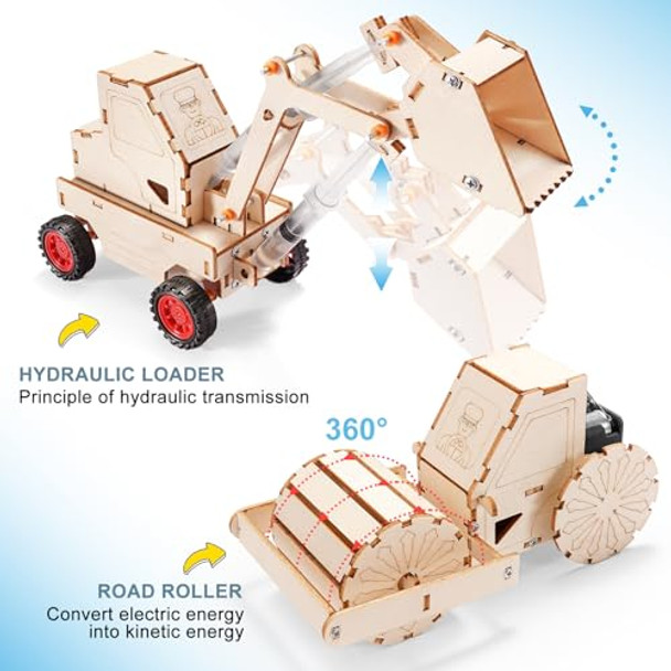 Yutin Stem Kits For Kids Ages 8-10 10-12, Wood Building Crafts Kit For Boys 8-12, Model Car Kit, 3D Wooden Puzzles Woodworking Science Projects, Construction Engineering Stem Toys For 8 10 13 12 14 Year Old