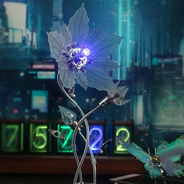 Zunpinspace 3D Flower Puzzle Metal Model Kit, 3D Metal Puzzle Adult, 3D Mechanical Model，Brain Teaser Puzzles Diy Assembling Flower For Stress Relief - Exquisite S For Teenagers And Adults