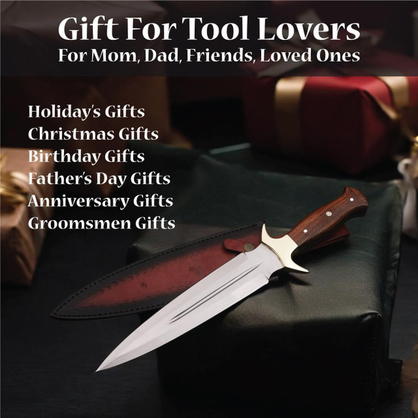 H & H BLADES Handmade D2 Steel Dagger Knife with Sheath | 15" Fixed Blade Hunting Knife for Men | Bushcraft Survival Knife Best for Camping, Fishing, Hunting and Other Outdoor Activities H & H BLADES Handmade D2 Steel Dagger Knife with Sheath | 15" Fixed Blade Hunting Knife for Men | Bushcraft Survival Knife Best for Camping, Fishing, Hunting and Other Outdoor Activities