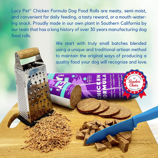 Lucy Pet Products Chicken Formula Dog Food Rolls, 2.75oz/36 Count Box (100600072) Lucy Pet Products Chicken Formula Dog Food Rolls, 2.75oz/36 Count Box (100600072)