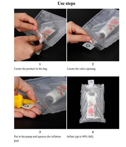 Inflatable Air Pillow Bags with Self-Sealing Valve & Hand Pump – Shockproof, Puncture-Resistant Protective Packaging for Electronics, Cosmetics, Glassware, 25 x 30 cm, 100 Pack Inflatable Air Pillow Bags with Self-Sealing Valve & Hand Pump – Shockproof, Puncture-Resistant Protective Packaging for Electronics, Cosmetics, Glassware, 25 x 30 cm, 100 Pack