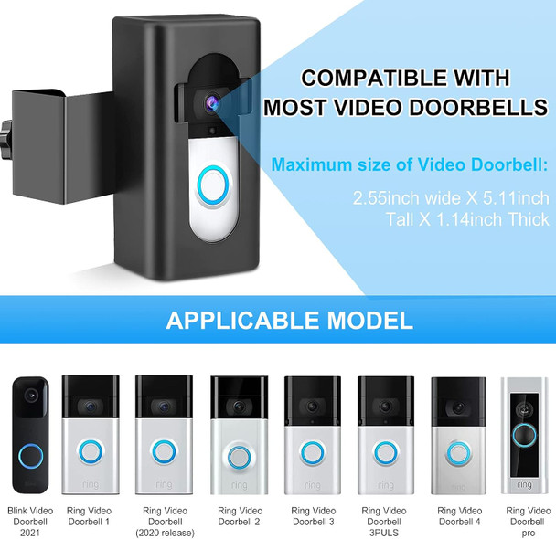 Anti-Theft Video Doorbell Mount Compatible with Ring/Blink Wireless Camera Doorbell, Adjustable Angle Mount No-Drill Battery Doorbell Bracket Accessories for Houses, Apartments, Businesses Anti-Theft Video Doorbell Mount Compatible with Ring/Blink Wireless Camera Doorbell, Adjustable Angle Mount No-Drill Battery Doorbell Bracket Accessories for Houses, Apartments, Businesses