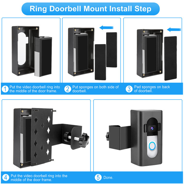 Anti-Theft Video Doorbell Mount Compatible with Ring/Blink Wireless Camera Doorbell, Adjustable Angle Mount No-Drill Battery Doorbell Bracket Accessories for Houses, Apartments, Businesses Anti-Theft Video Doorbell Mount Compatible with Ring/Blink Wireless Camera Doorbell, Adjustable Angle Mount No-Drill Battery Doorbell Bracket Accessories for Houses, Apartments, Businesses