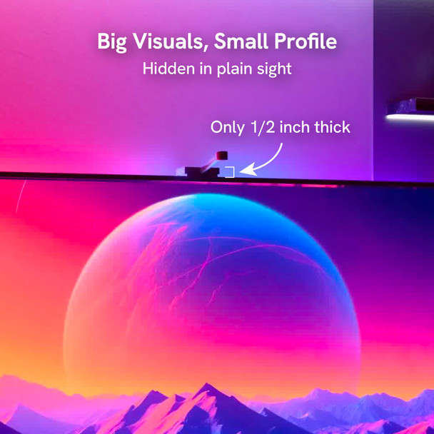 Aura Tv Backlight For 55-65 Inch Tv Camera-Based Led Tv Backlight For High Color Sync Accuracy Voice And App Control Rgbmc Led Light Strip Immersive Tv Lighting Experience